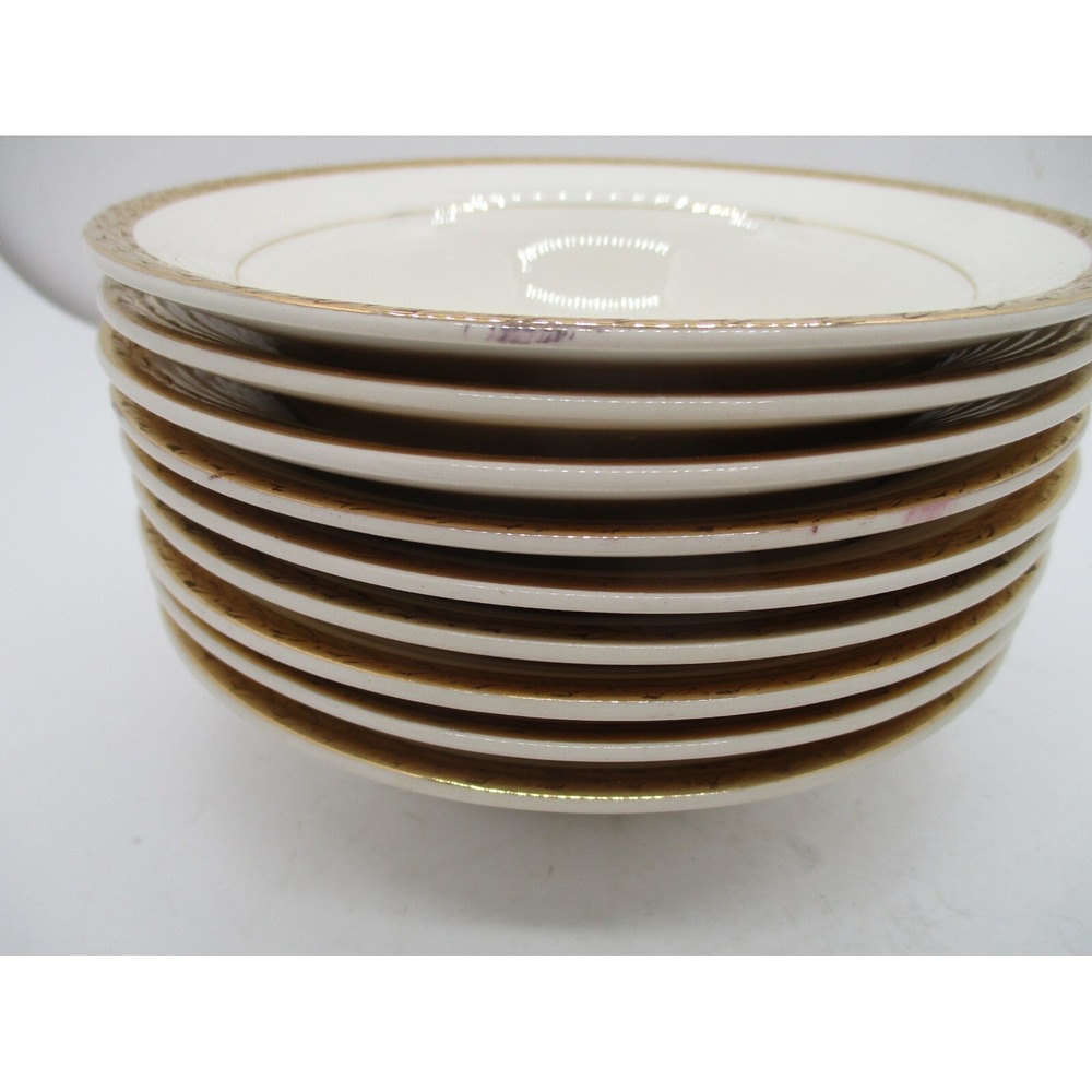 Triumph American Limoges-Vermillion Rose 9 @ 6" Bowls Sebring Ohio 22k - Picture 2 of 6